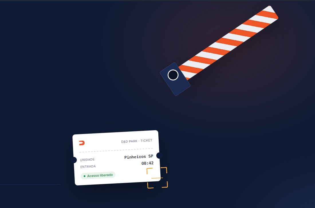 Ticket liberado na cancela do estacionamento